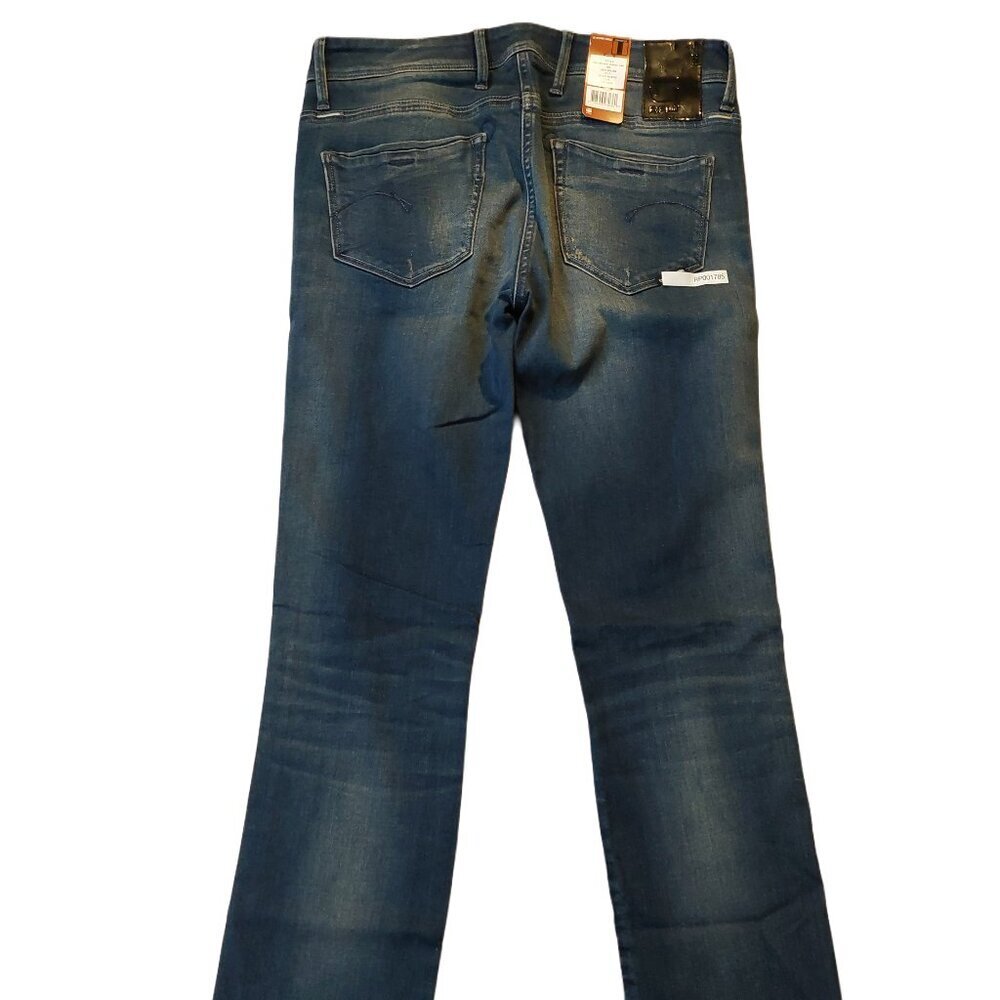 Retro Vintage G-Star Nova Mid Waist Straight Leg Medium Blue Denim Jeans Sz 27